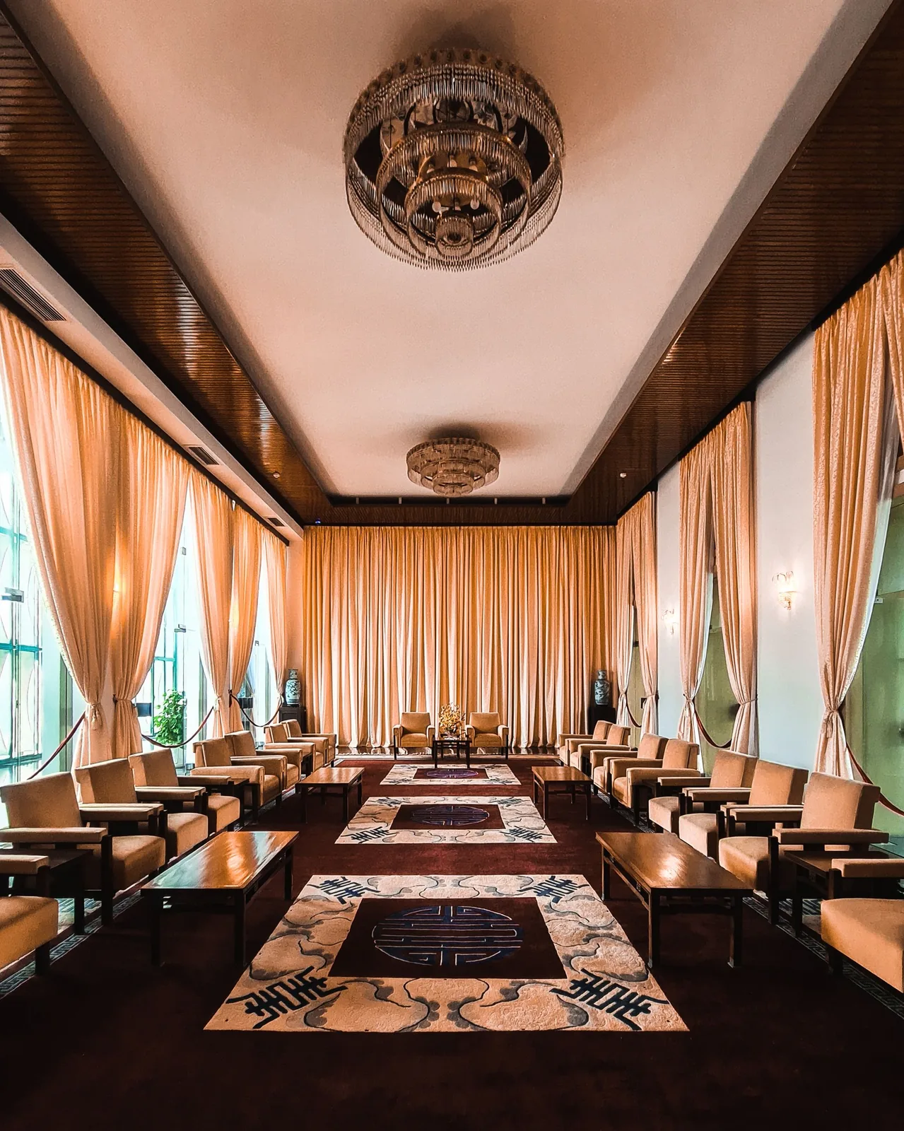 Illustrative luxury hotel lounge interior