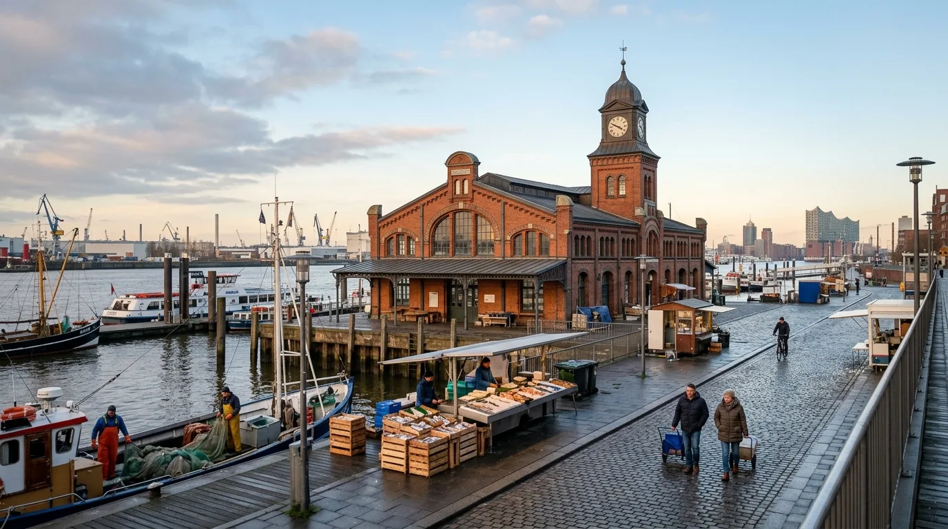 Hamburg fish market morning travel in Germany