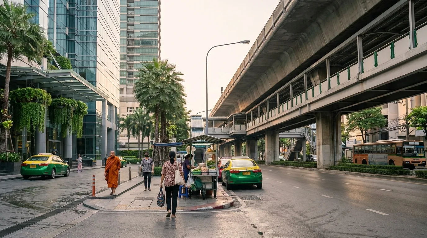 Bangkok streetscape morning