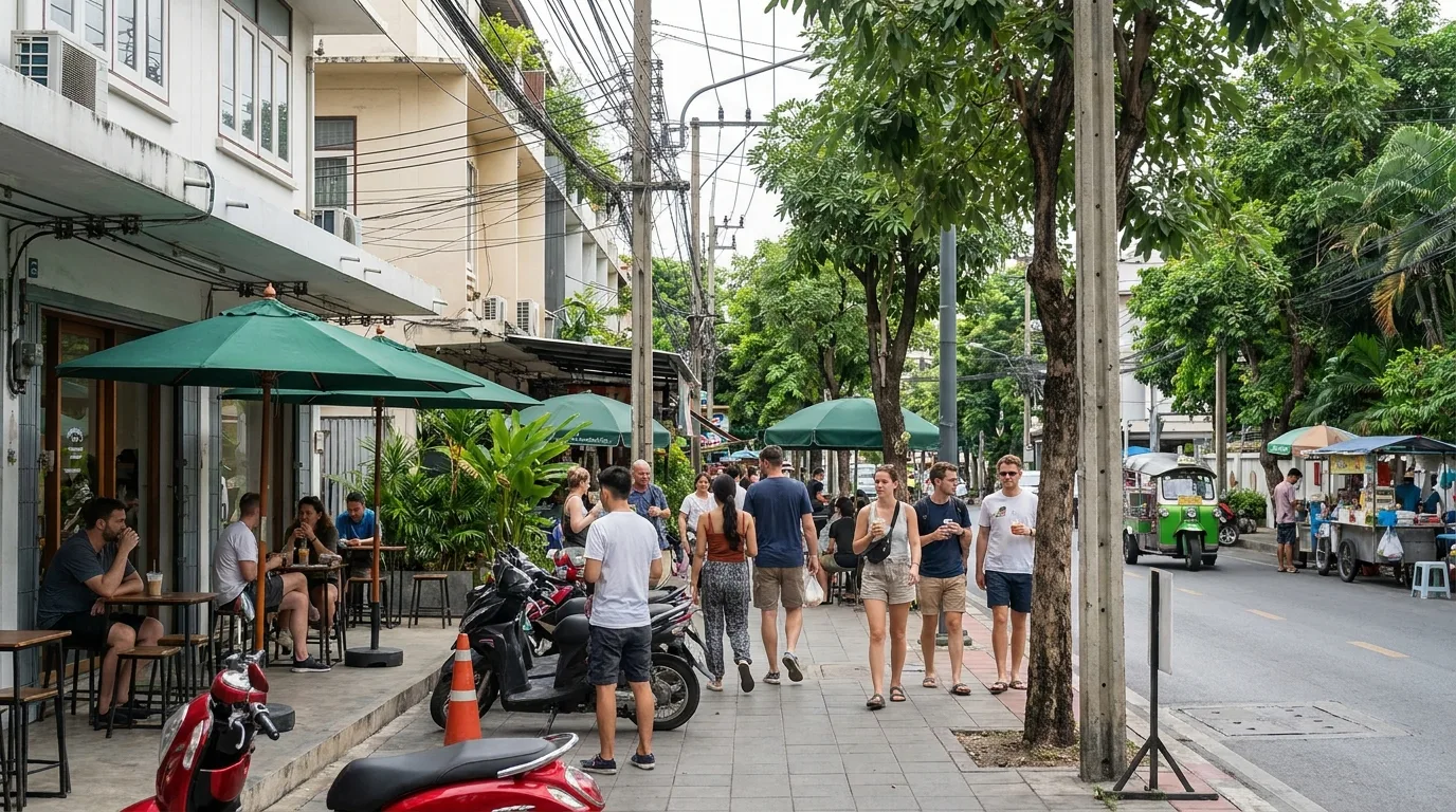 Exploring Bangkok cafe street