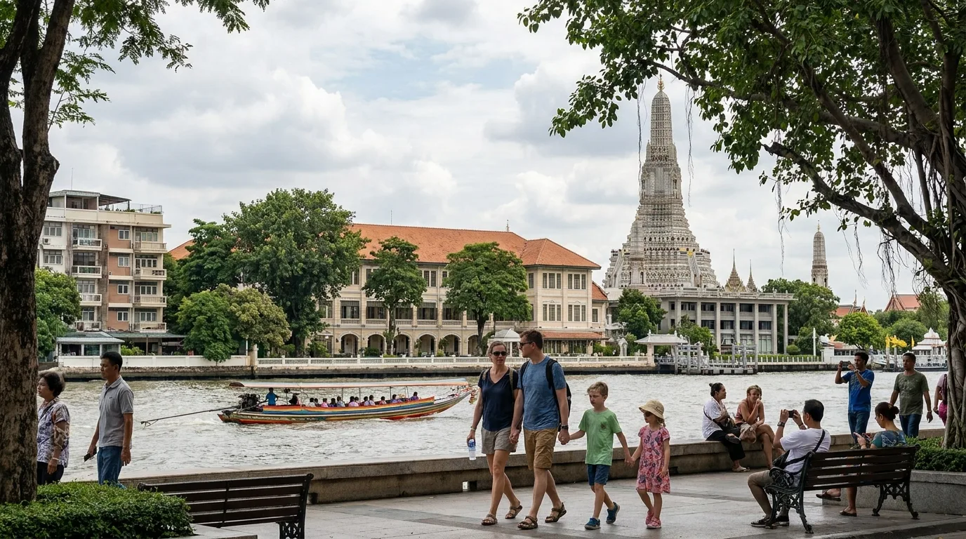 Family visiting Bangkok