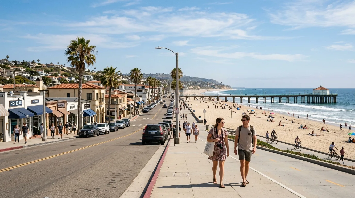Traveler visiting Manhattan in Los Angeles