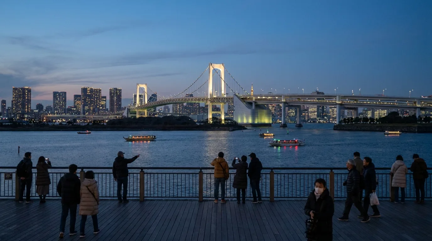Tokyo waterfront and Rainbow Bridge