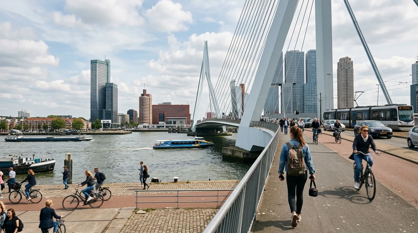 Traveler exploring Rotterdam in Netherlands