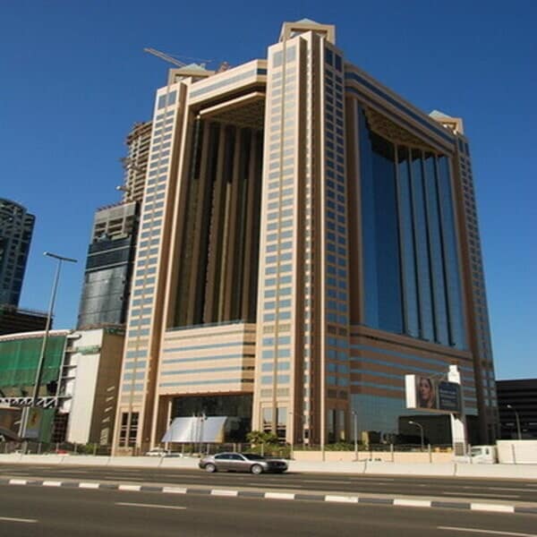 Fairmont Dubai exterior near Dubai World Trade Centre