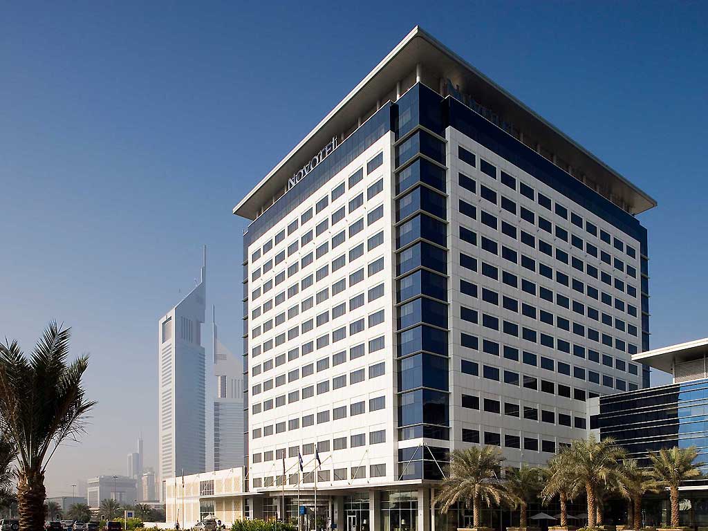 Novotel World Trade Centre Dubai exterior near Dubai World Trade Centre