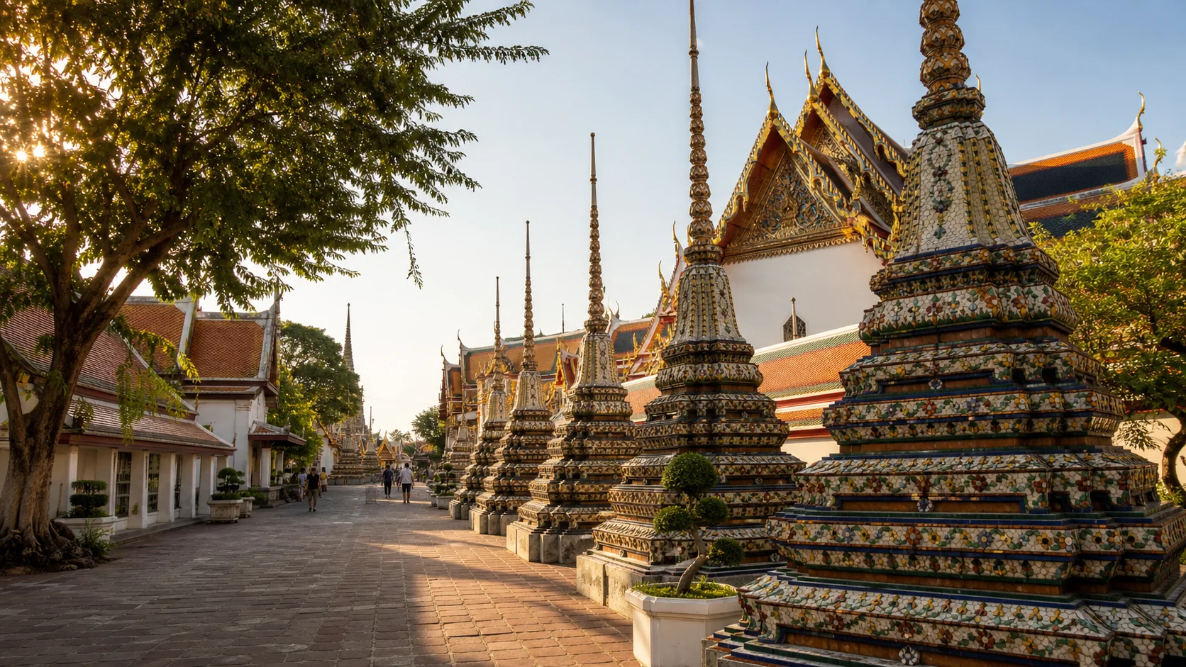 Wat Pho temple architecture in Bangkok