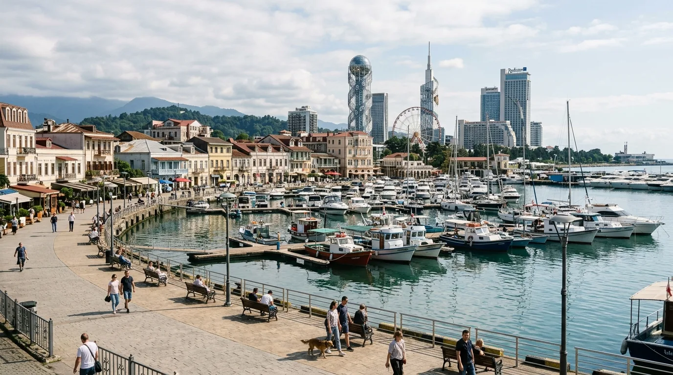Batumi marina and Old Town