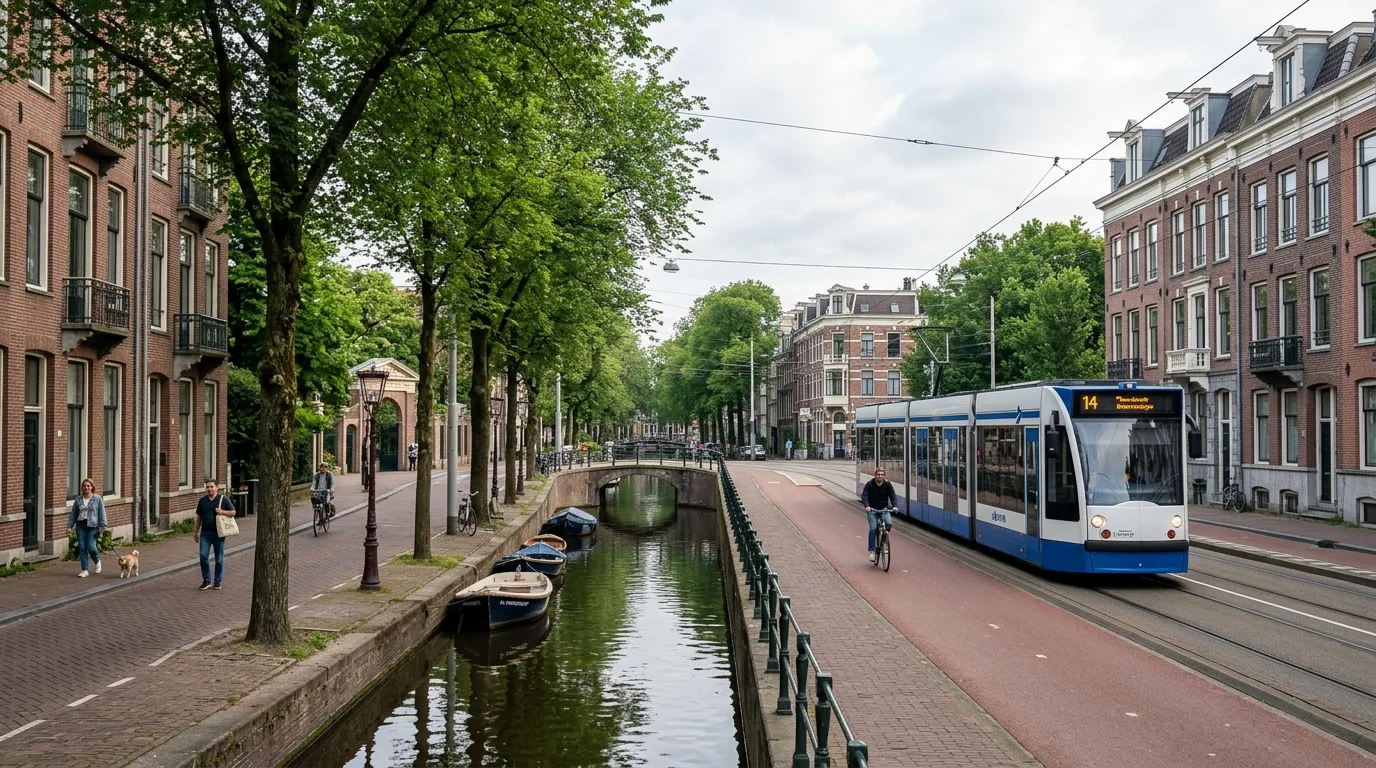 Traveler exploring Amsterdam in Netherlands