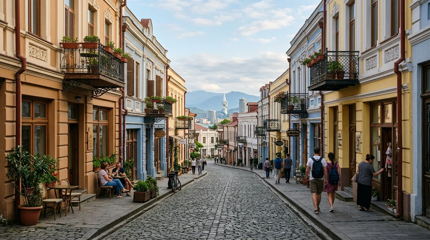 Exploring Batumi Old Town street