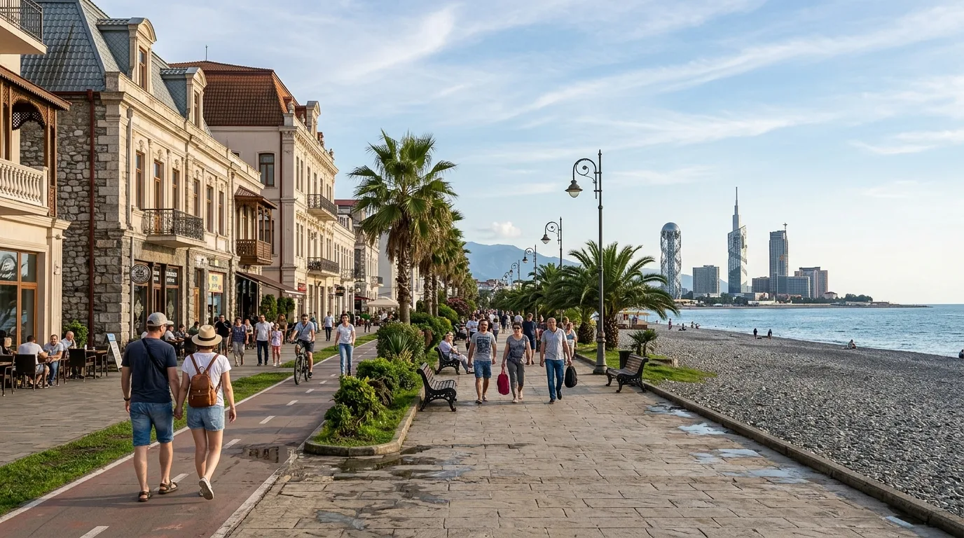 Traveler walking in Batumi