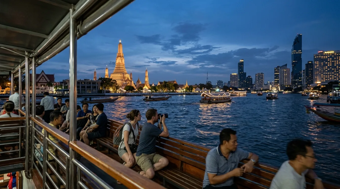 Chao Phraya riverboat sunset tour in Bangkok