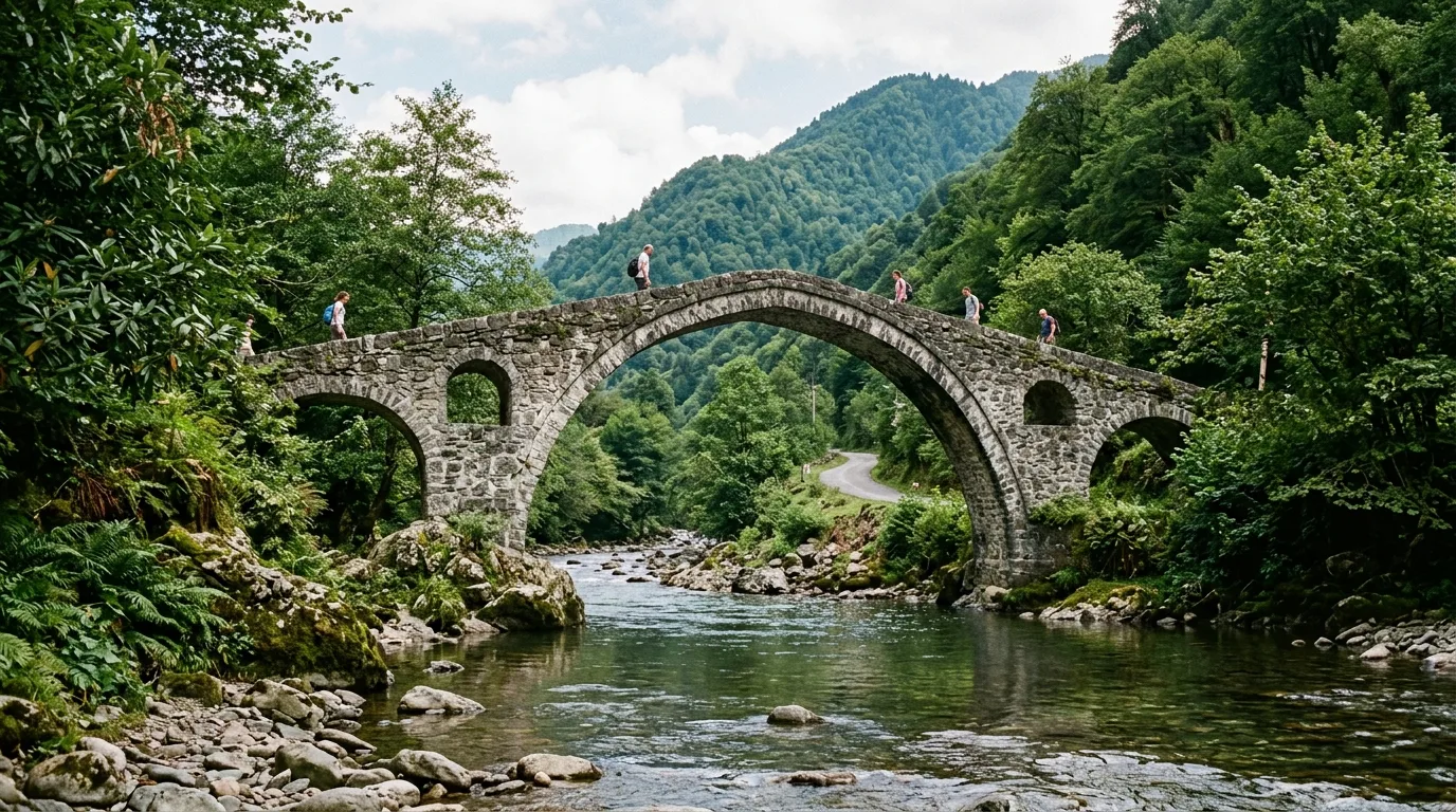Historic stone bridge in Adjara in Batumi