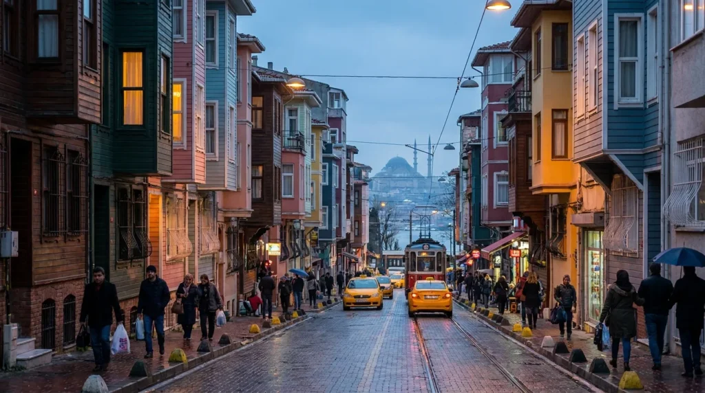 Balat street houses in Istanbul