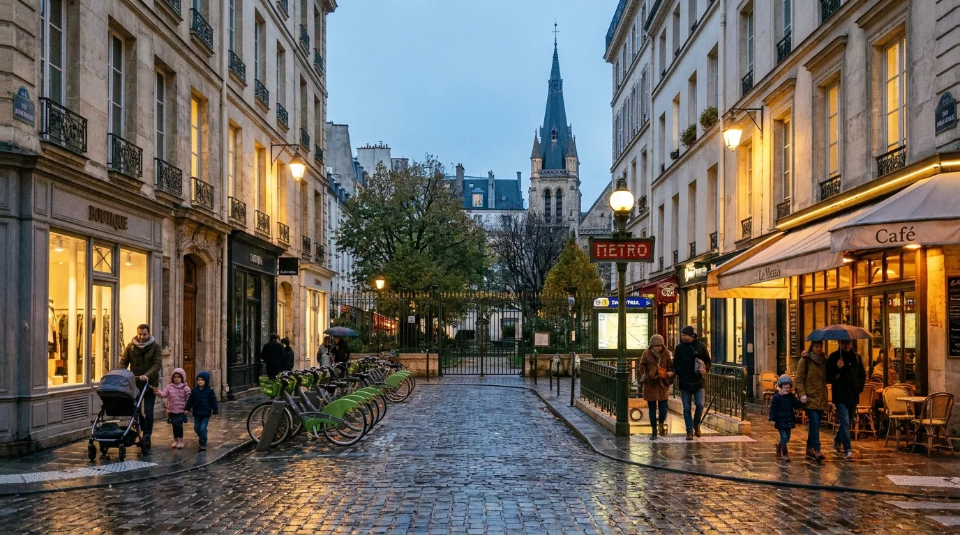 Travel photograph of Paris street