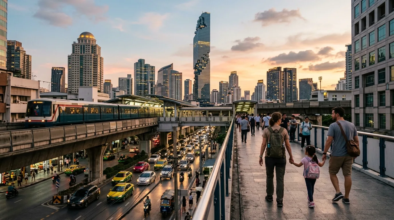 Bangkok skyline at sunset