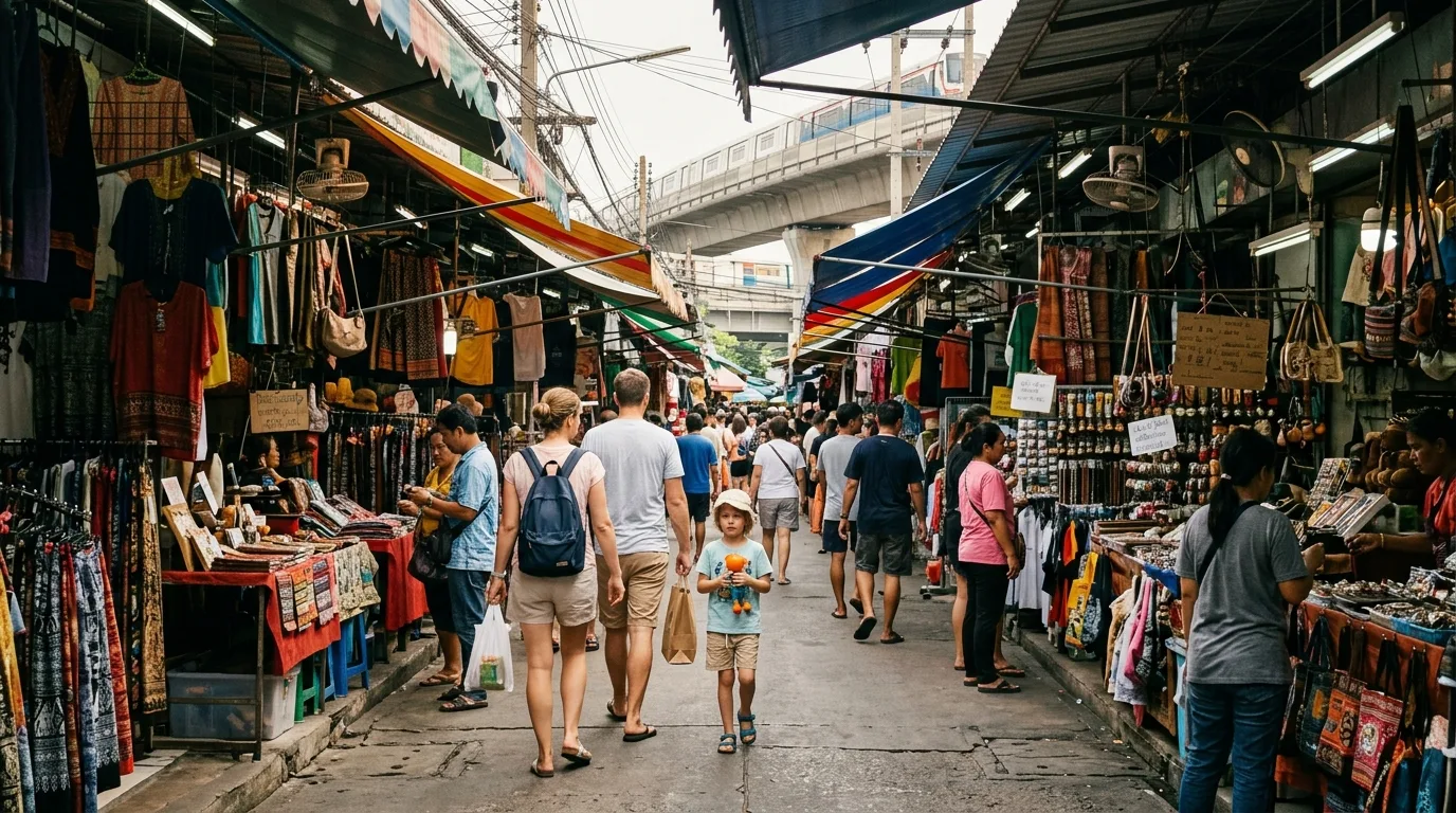 Chatuchak market walkway in Bangkok