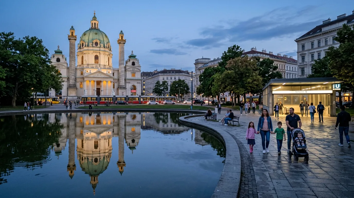 Karlsplatz reflection in Vienna