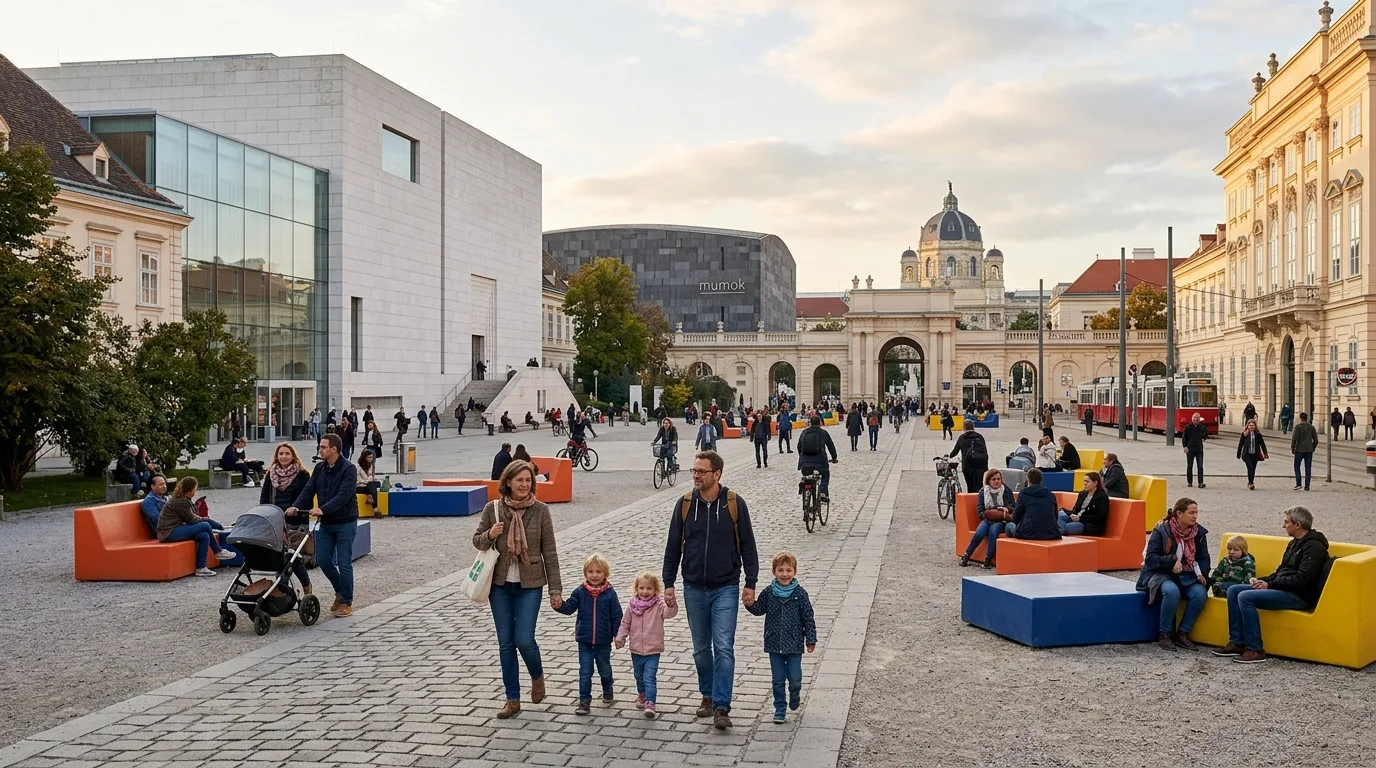 People visiting Vienna public
