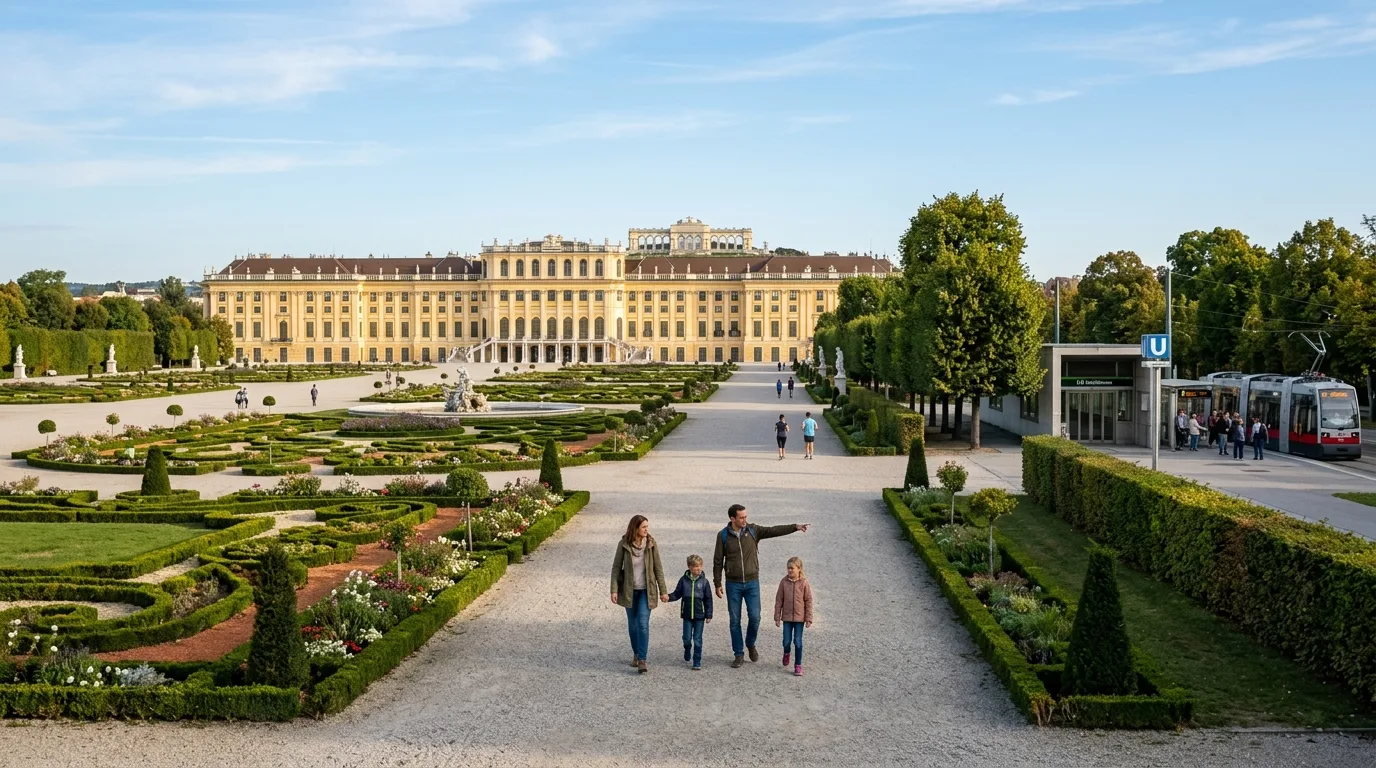 Schonbrunn Palace gardens in Vienna