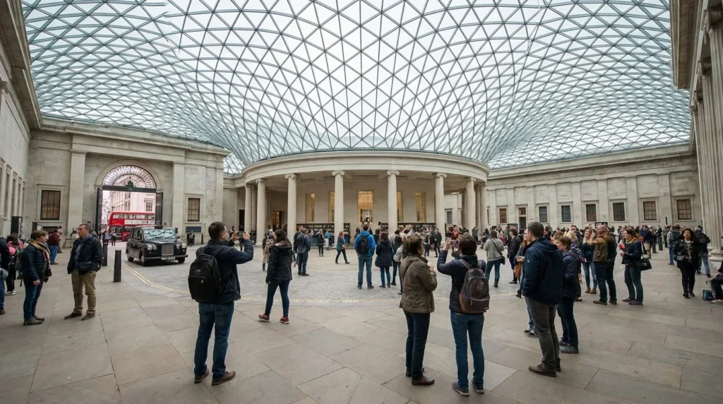 British Museum glass roof in London