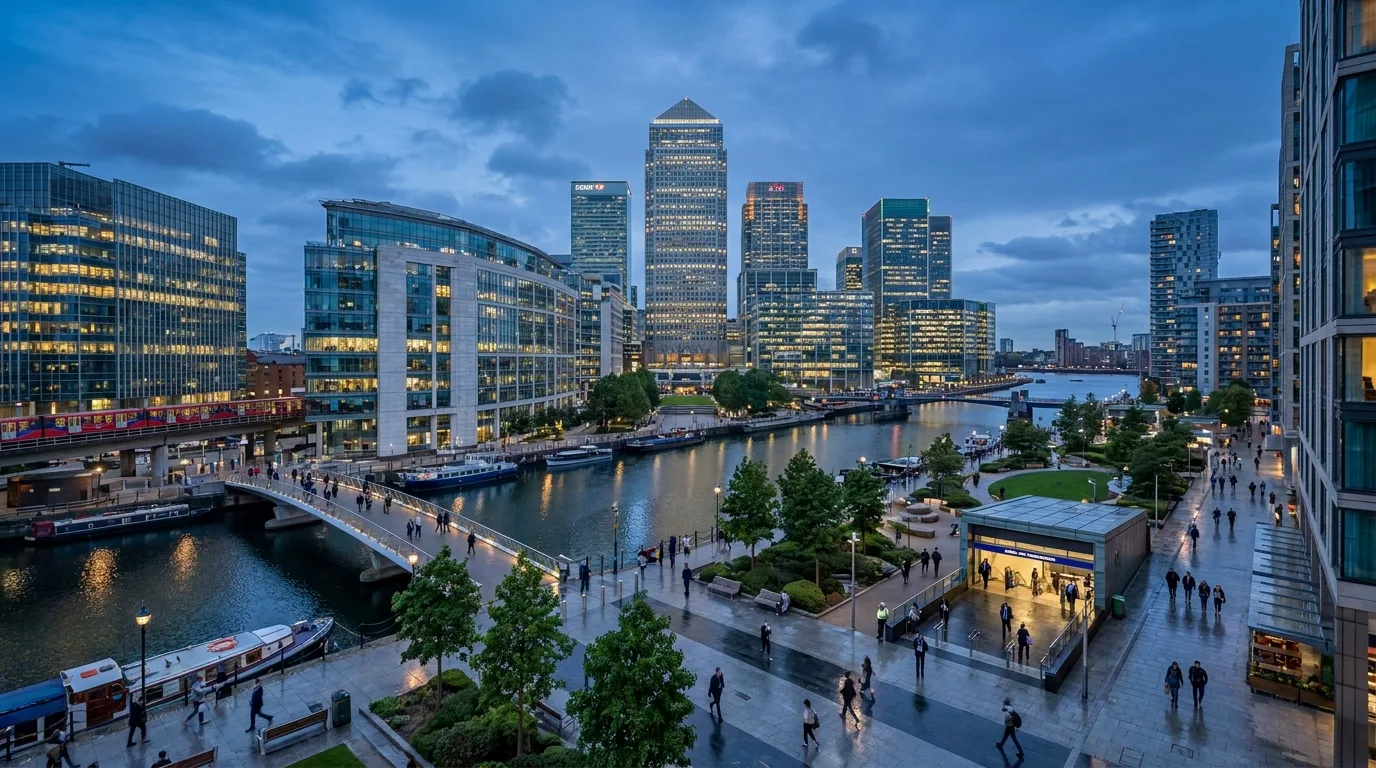 Canary Wharf skyline in London