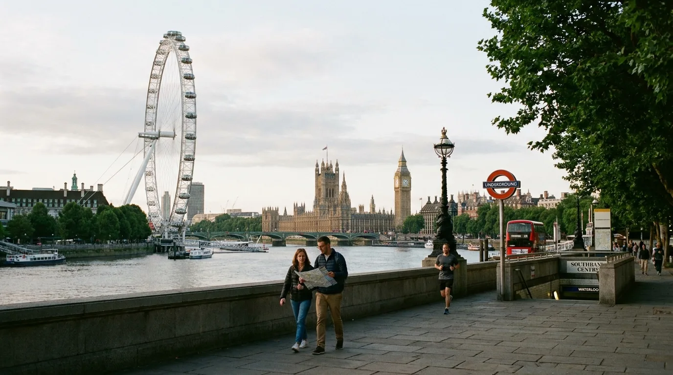 Traveler visiting South Bank London