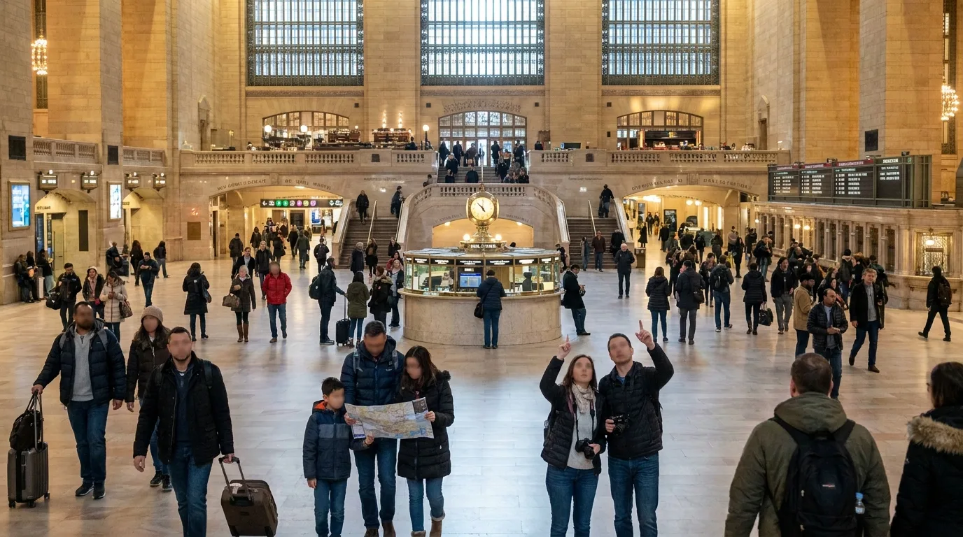 Travelers navigating Grand in New York