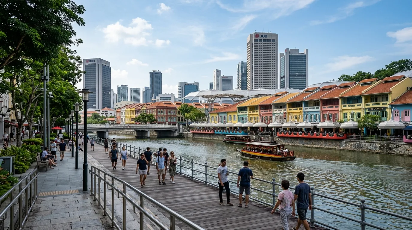 Clarke Quay riverside in Singapore