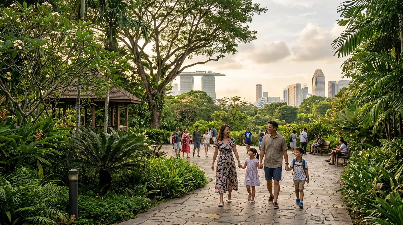 Families visiting Singapore