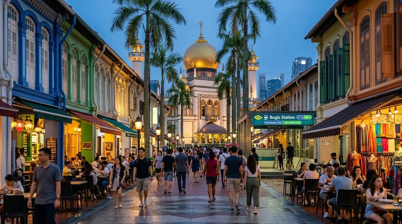 Kampong Glam Sultan Mosque view in Singapore