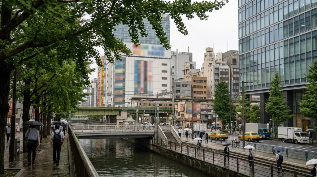 Akihabara streetscape for in Tokyo