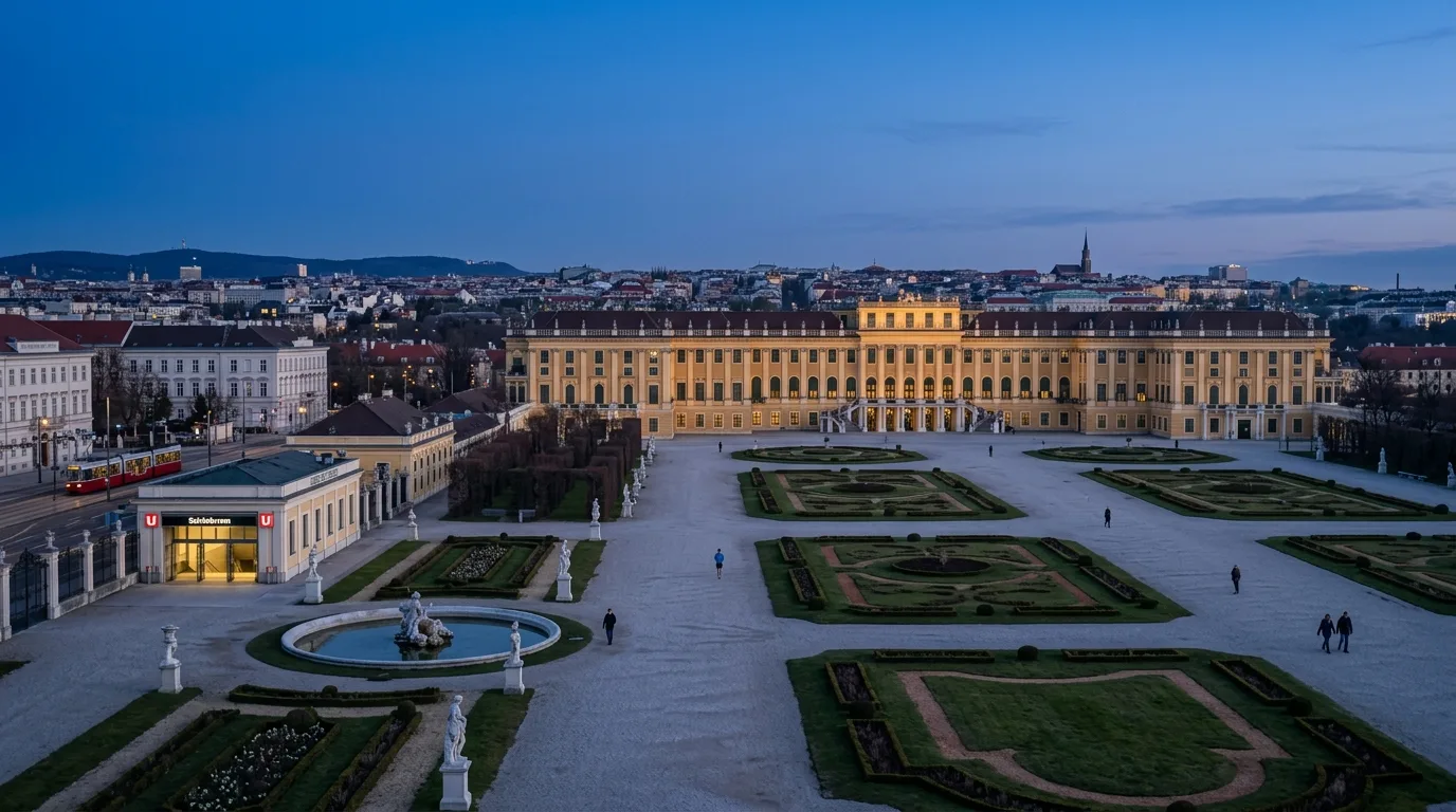 Schonbrunn Palace gardens in Vienna