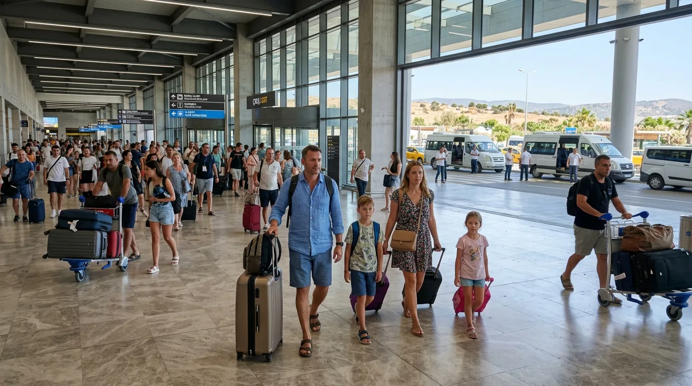 Travellers arriving at Bodrum