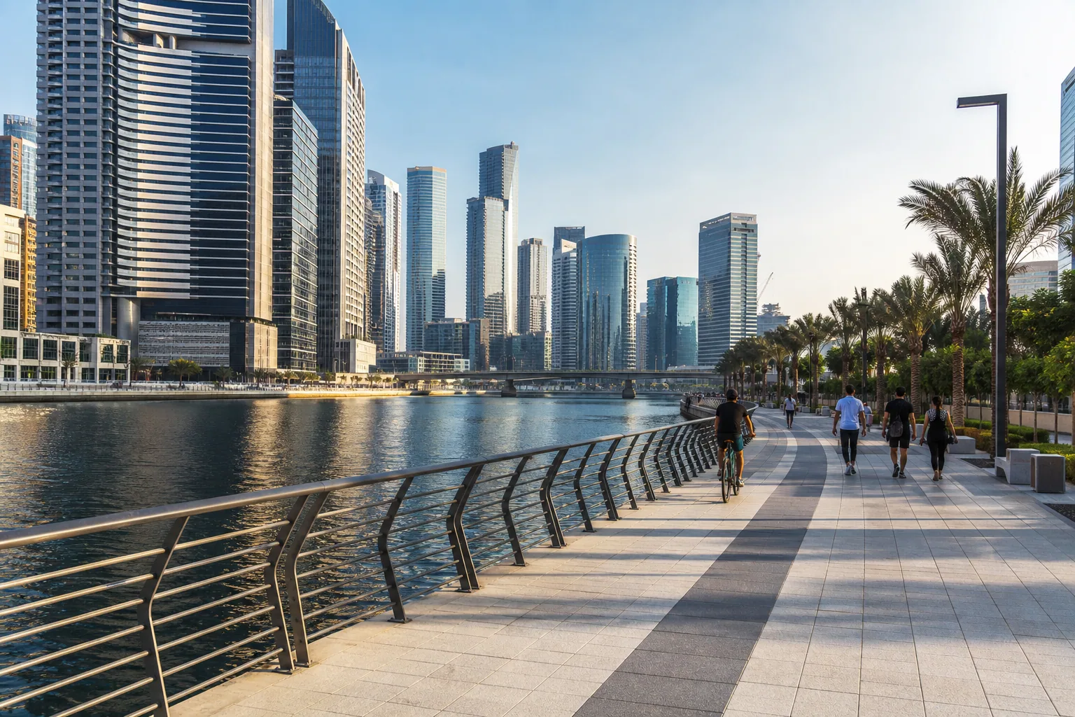 Dubai Water Canal promenade in Business Bay