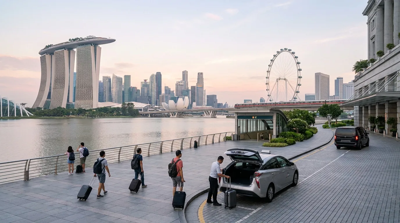 Marina Bay skyline and waterfront in Singapore
