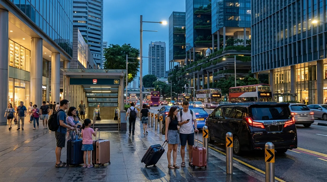 People traveling to Singapore