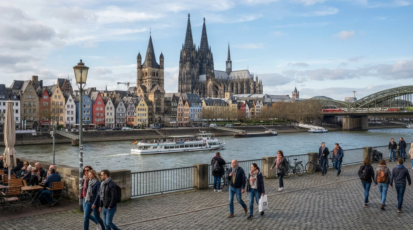 Cologne Old Town river view in Germany