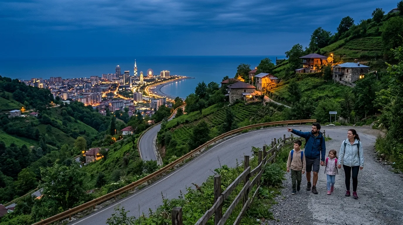 Travel photograph of mountain road in Batumi