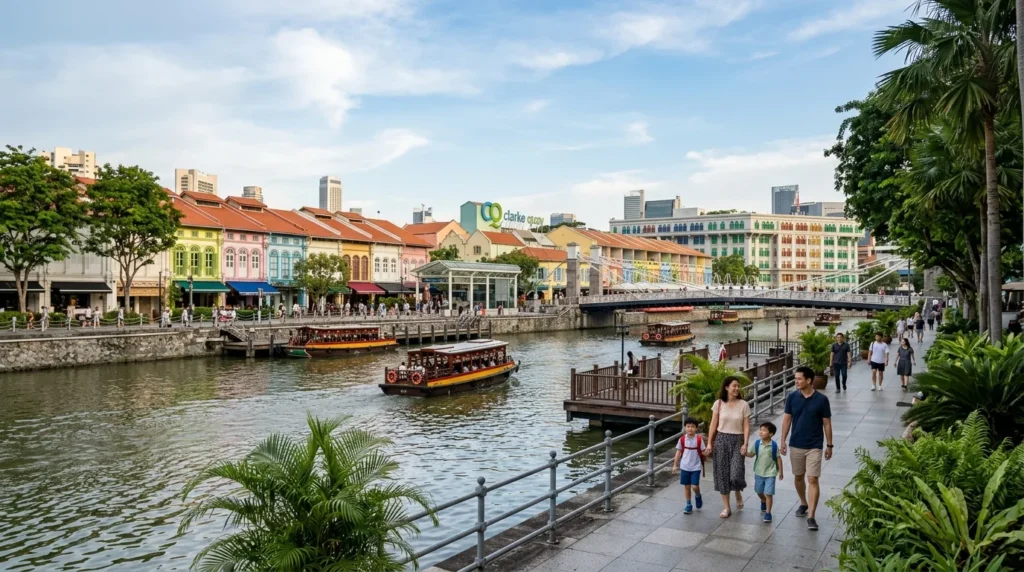 Clarke Quay riverside architecture in Singapore