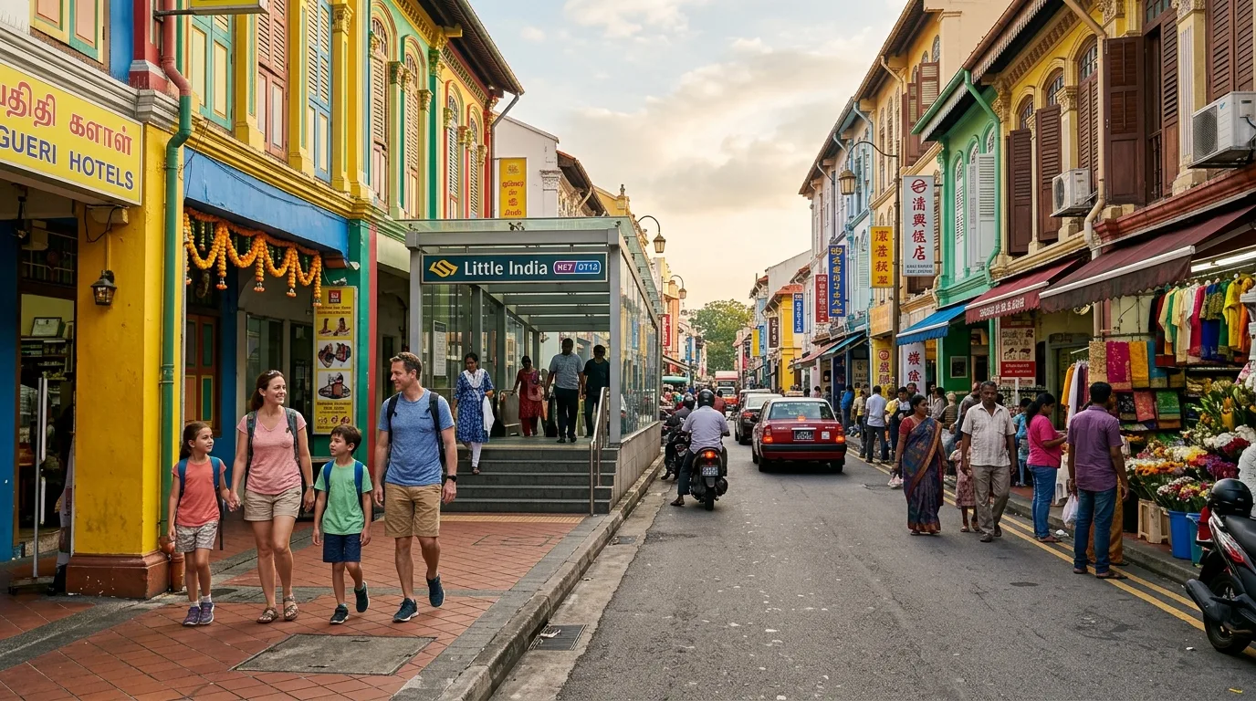 Family in Singapore street