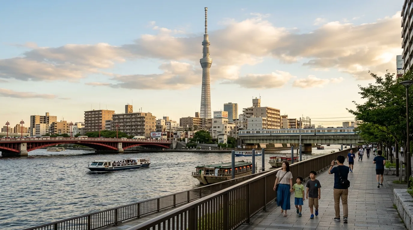 Tokyo Skytree across Sumida River