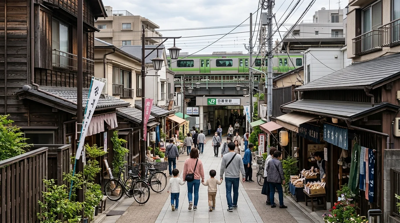 Traveler assessing Tokyo