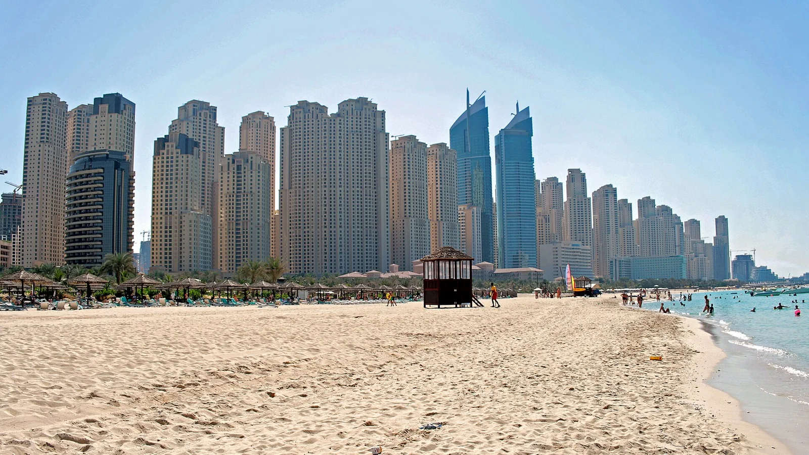 JBR beachfront towers and public beach