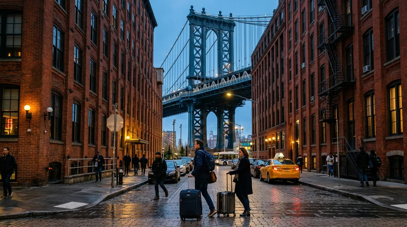 Traveler commuting to Manhattan in New York