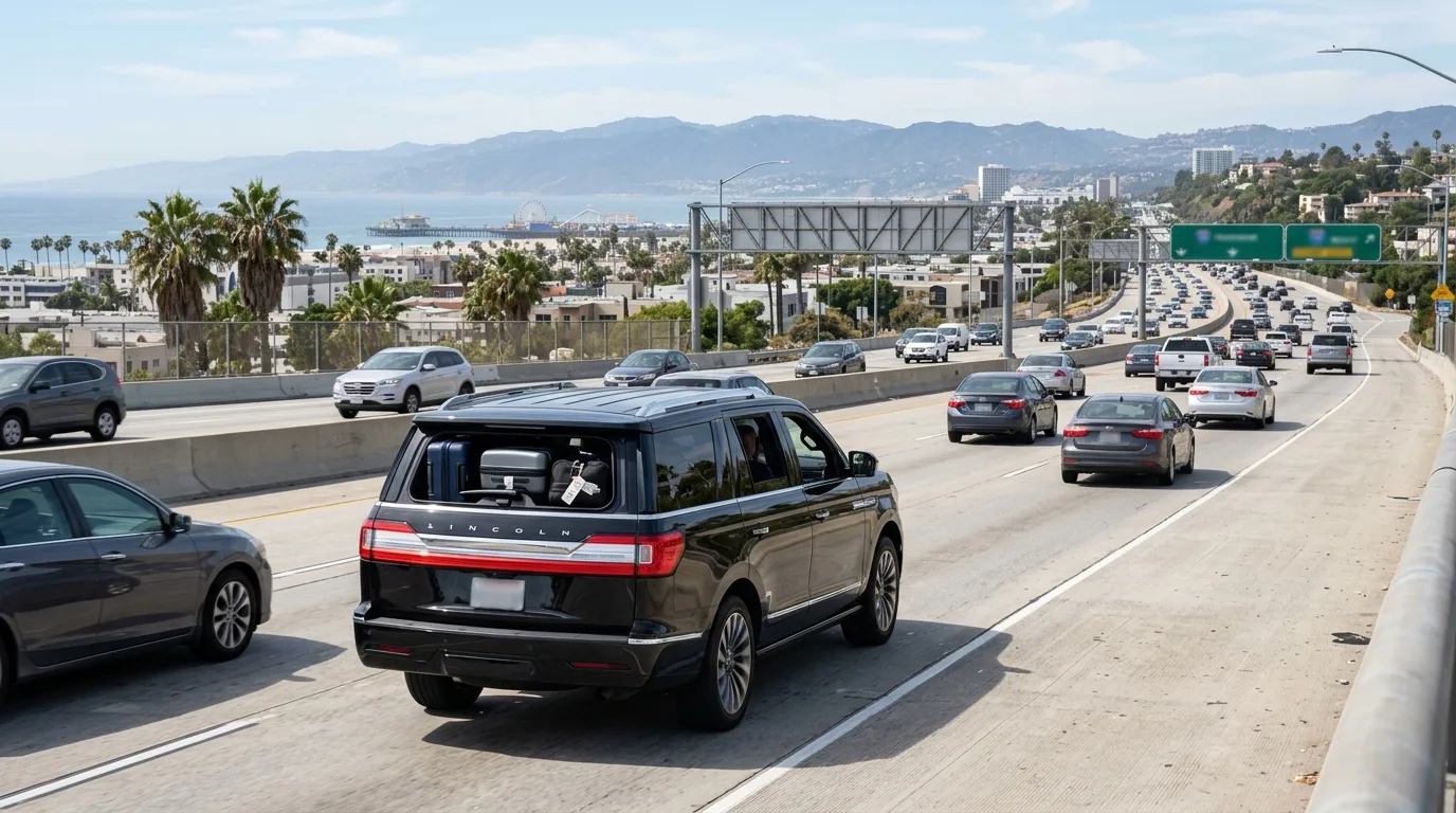 Private transfer heading to in Los Angeles