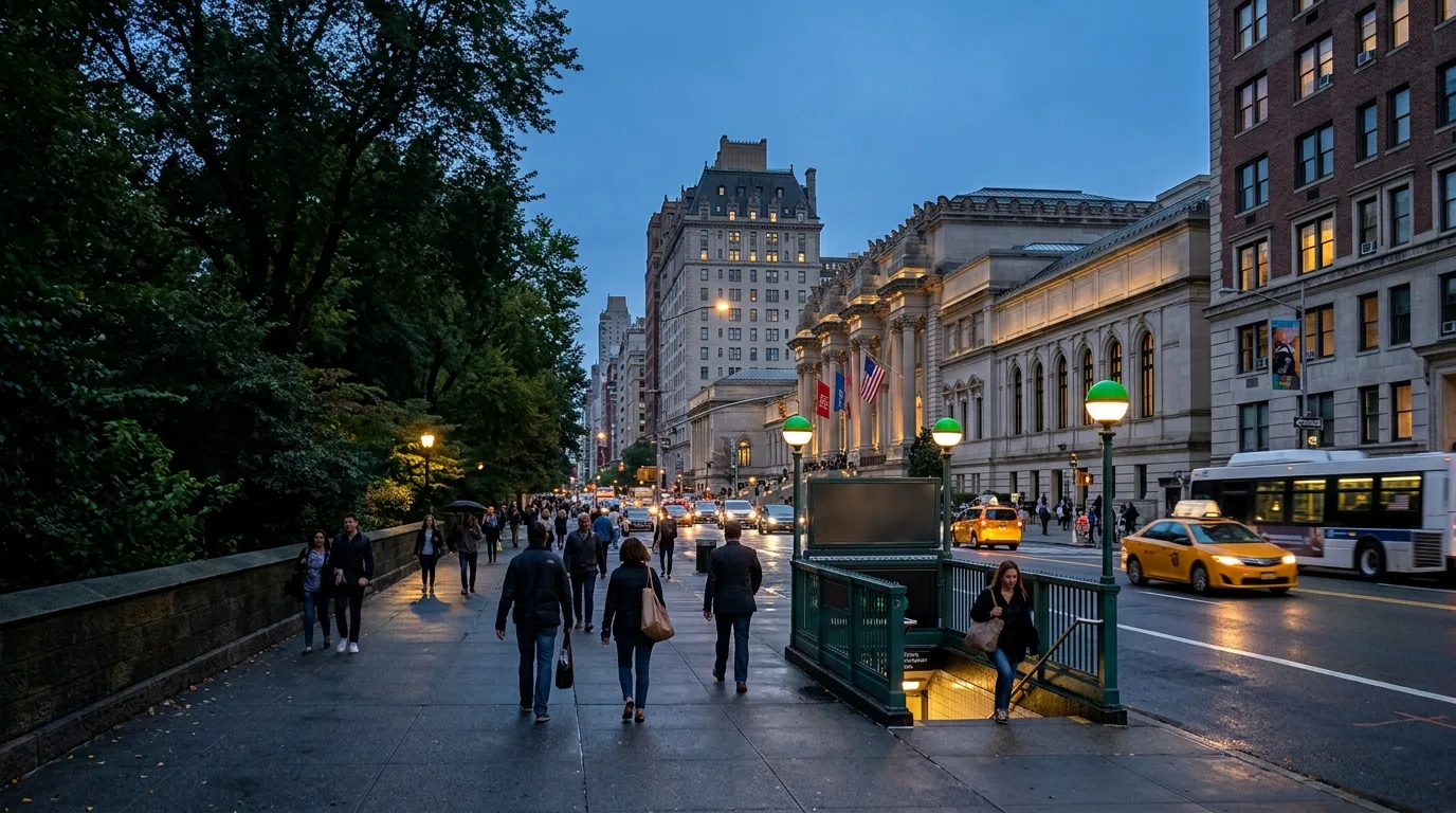 New York street near park