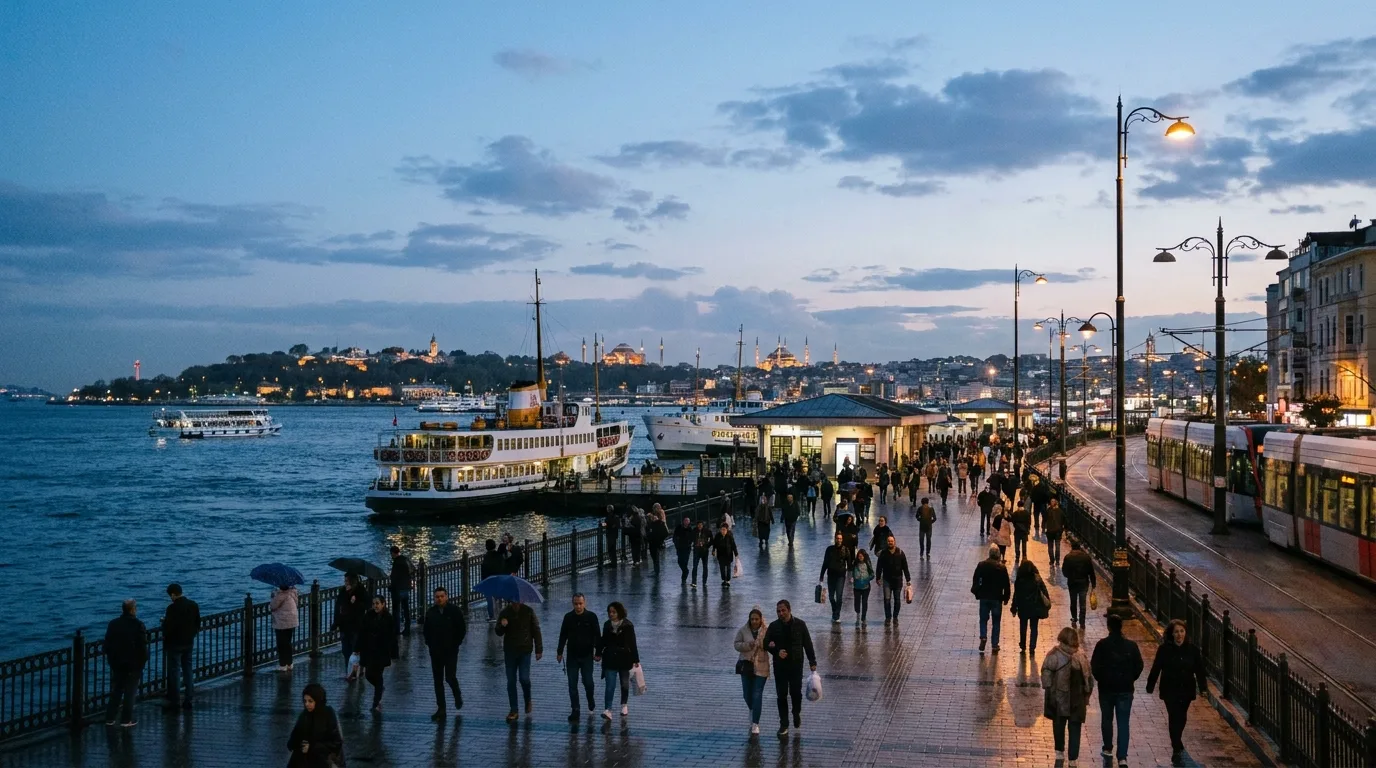 Commuters at Kadikoy in Istanbul