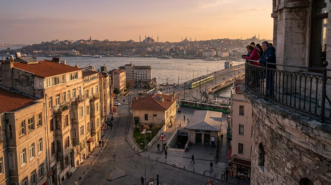Galata Tower overlooking in Istanbul
