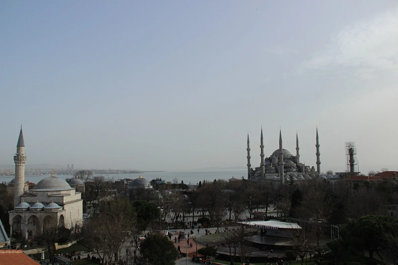 Sultanahmet district with the Blue Mosque in Istanbul